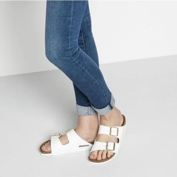 Birkenstock Arizona White Leather Birkoflor 41 - Picture 2 of 16